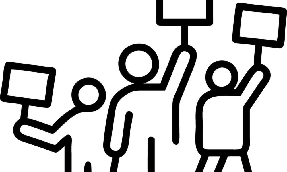 soft-focus-rally-crowd-with-glowing-signs-free-vector